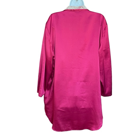 Vintage Victoria's Secret Gold Label Lace Colored Burgundy Shirt Nightgown M/L - Picture 6 of 11